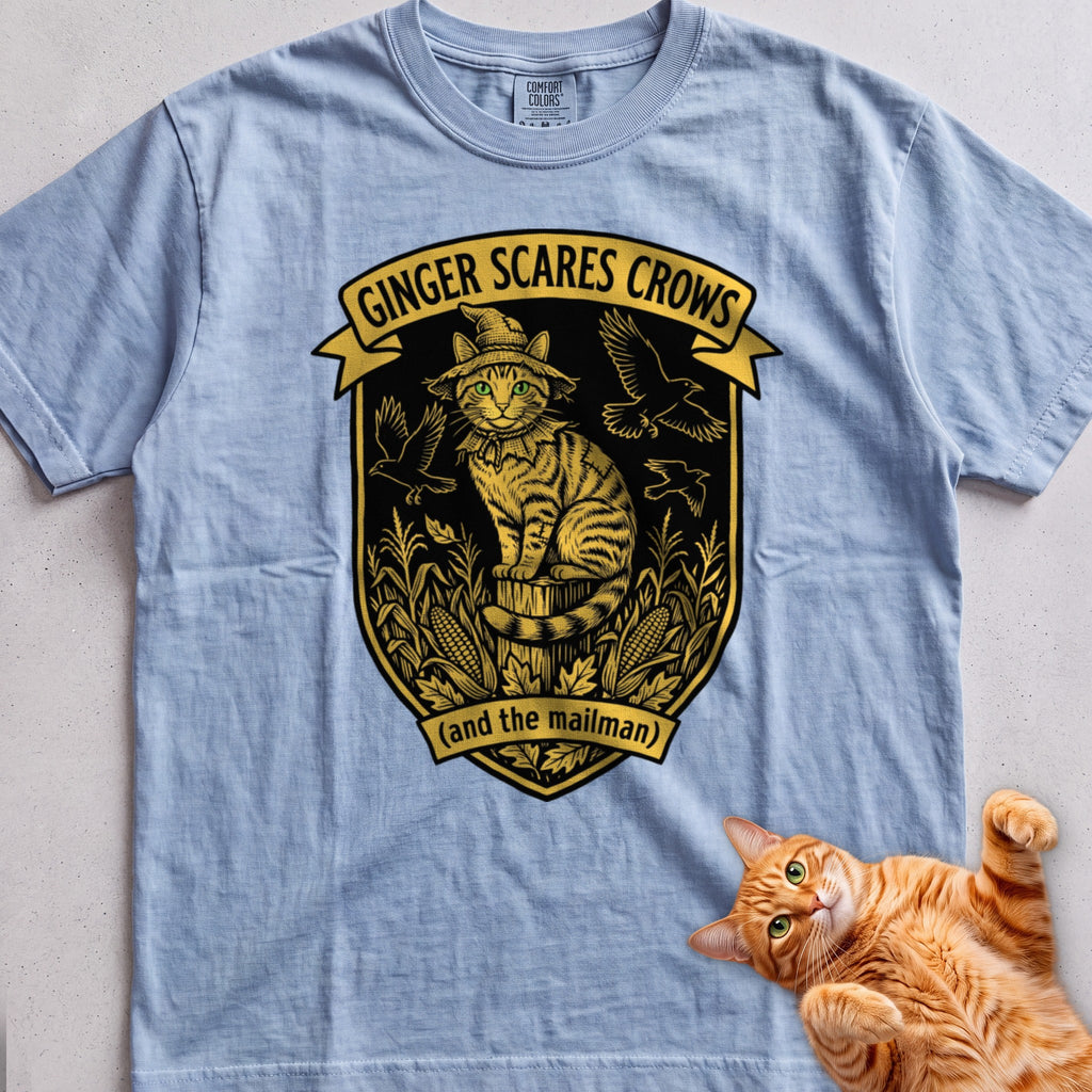 Personalized Scarecrow Cat T-Shirt - Chambray