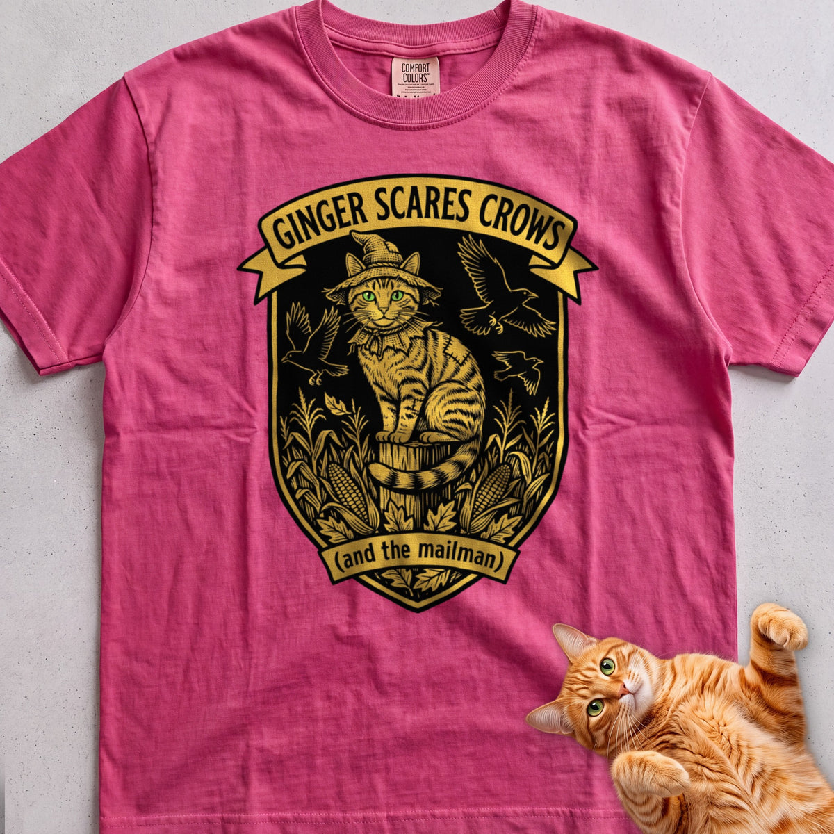 Personalized Scarecrow Cat T-Shirt - Crunchberry