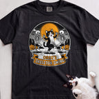 Personalized Skeleton Swing Cat T-Shirt - Black