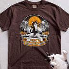 Personalized Skeleton Swing Cat T-Shirt - Espresso