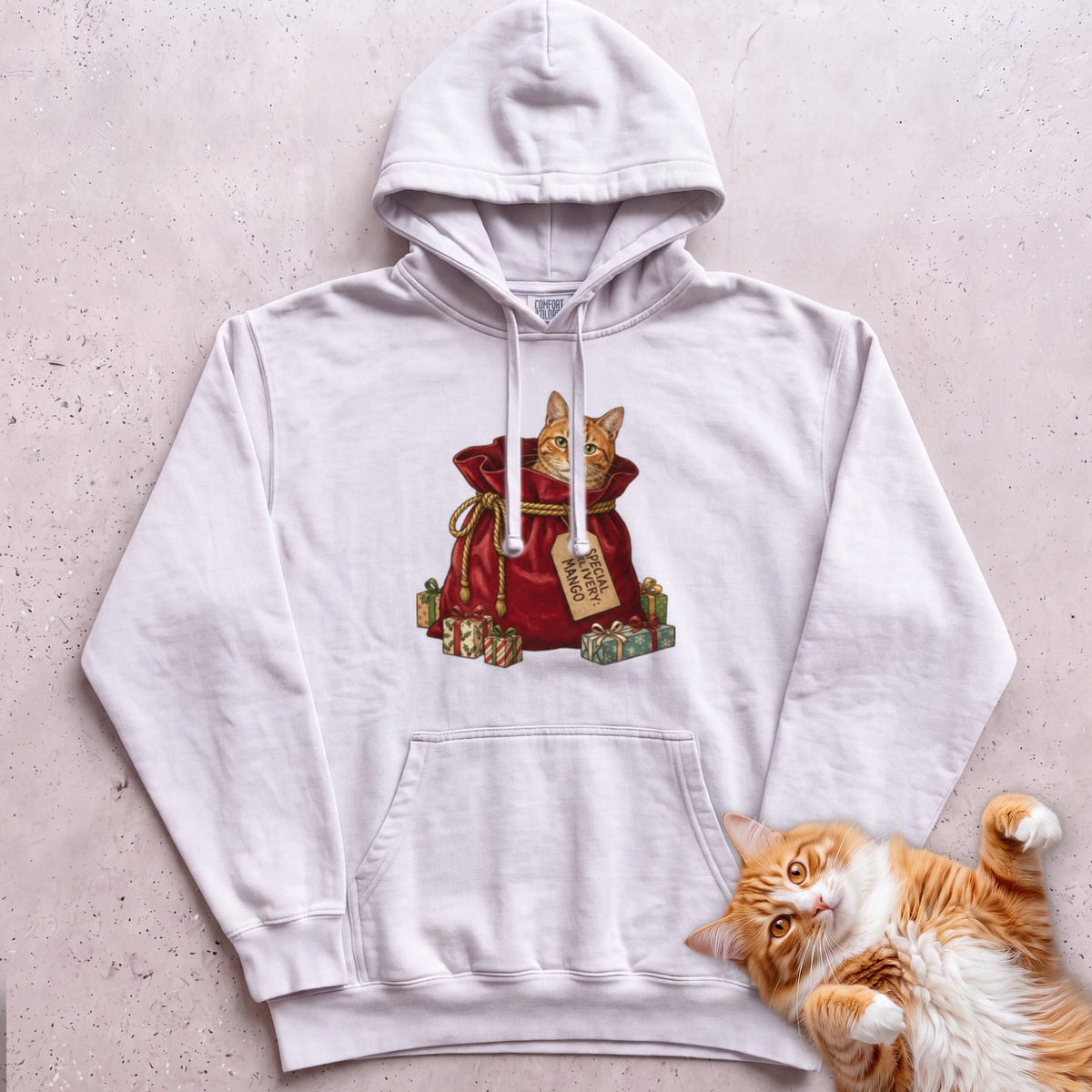 Personalized Special Delivery Cat Hoodie - White