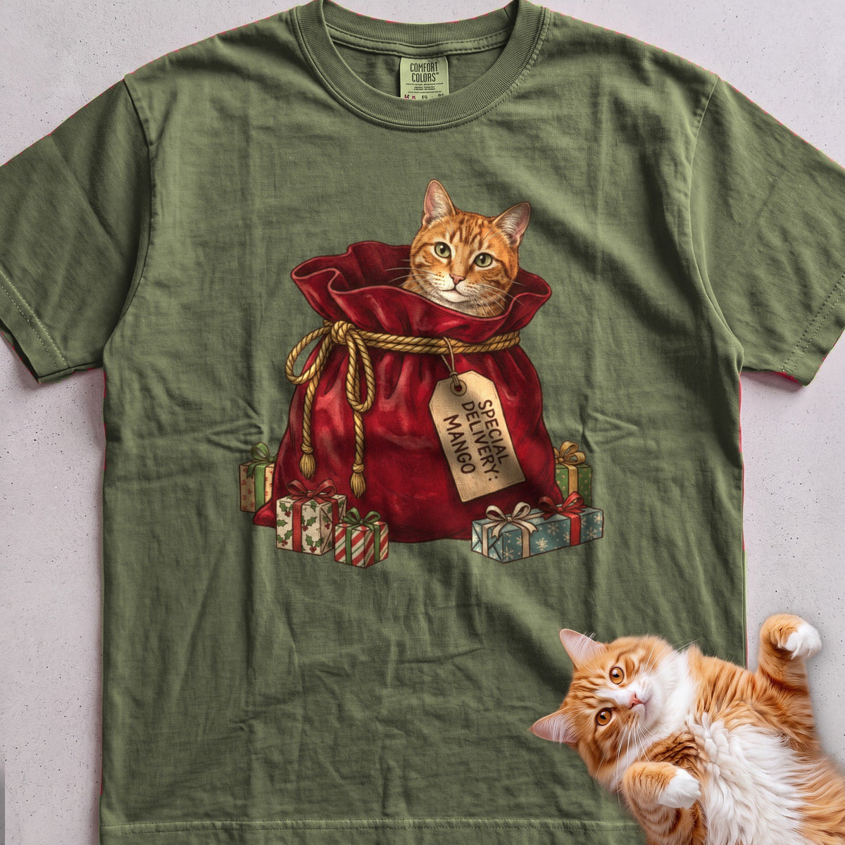 Personalized Special Delivery Cat T-Shirt - Hemp