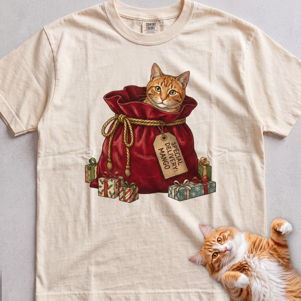Personalized Special Delivery Cat T-Shirt - Ivory