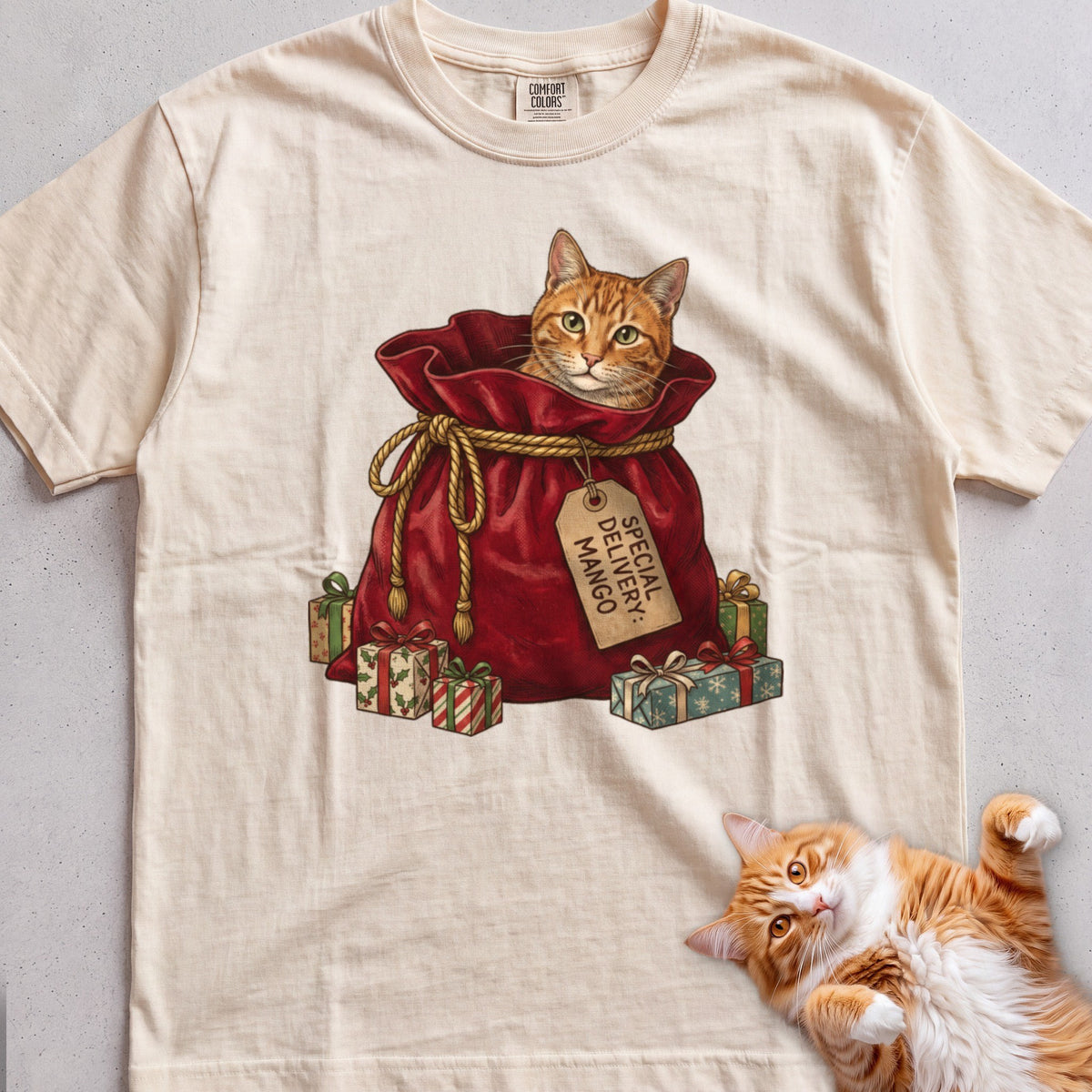 Personalized Special Delivery Cat T-Shirt - Ivory