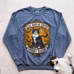 Personalized Spooky Cat Dad Sweatshirt - Blue Jean
