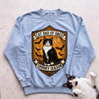 Personalized Spooky Cat Dad Sweatshirt - Chambray