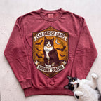 Personalized Spooky Cat Dad Sweatshirt - Crimson
