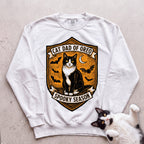 Personalized Spooky Cat Dad Sweatshirt - White