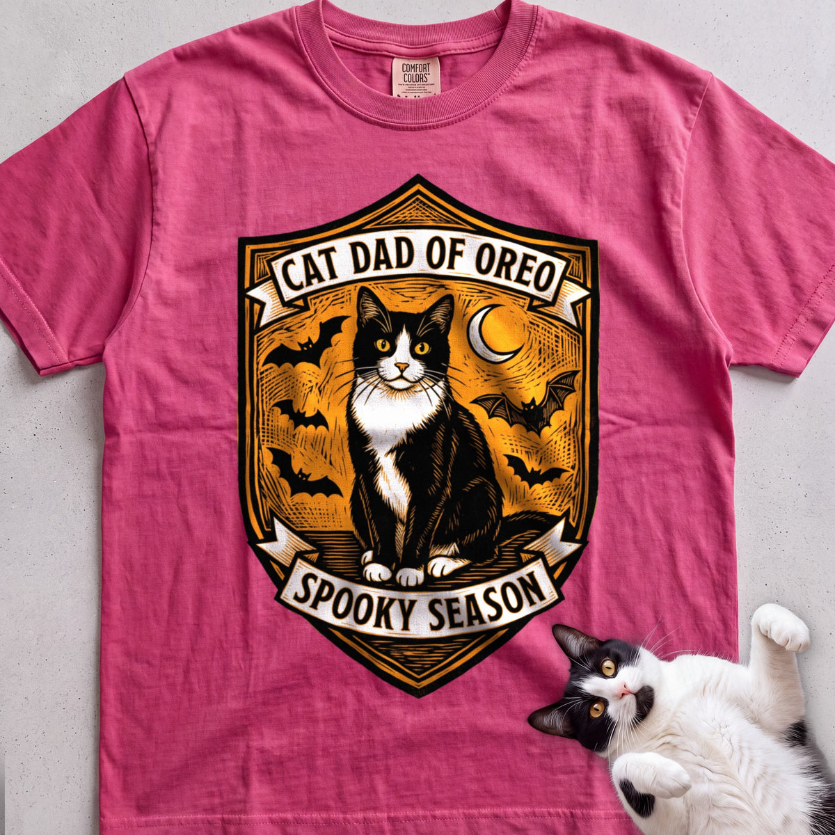 Personalized Spooky Cat Dad T-Shirt - Crunchberry