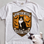 Personalized Spooky Cat Dad T-Shirt - White