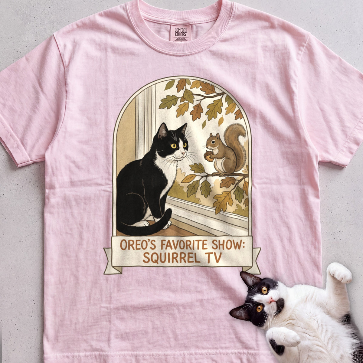 Personalized Squirrel TV Cat T-Shirt - Blossom