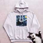 Personalized Starry Night Cat Hoodie - White
