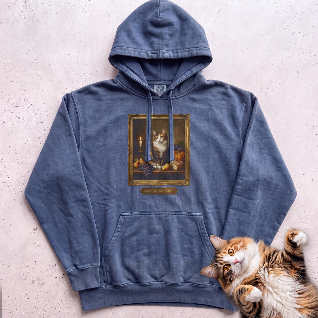 Personalized Still Life With Your Cat Hoodie - Denim