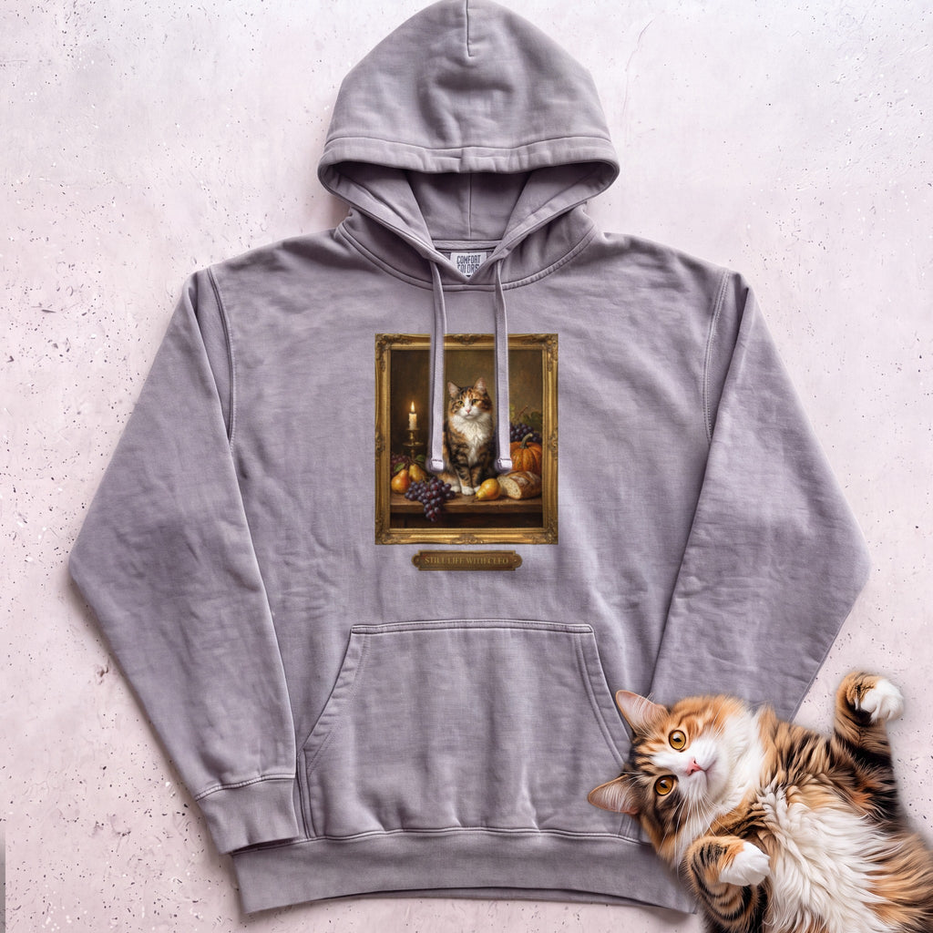 Personalized Still Life With Your Cat Hoodie - Grey