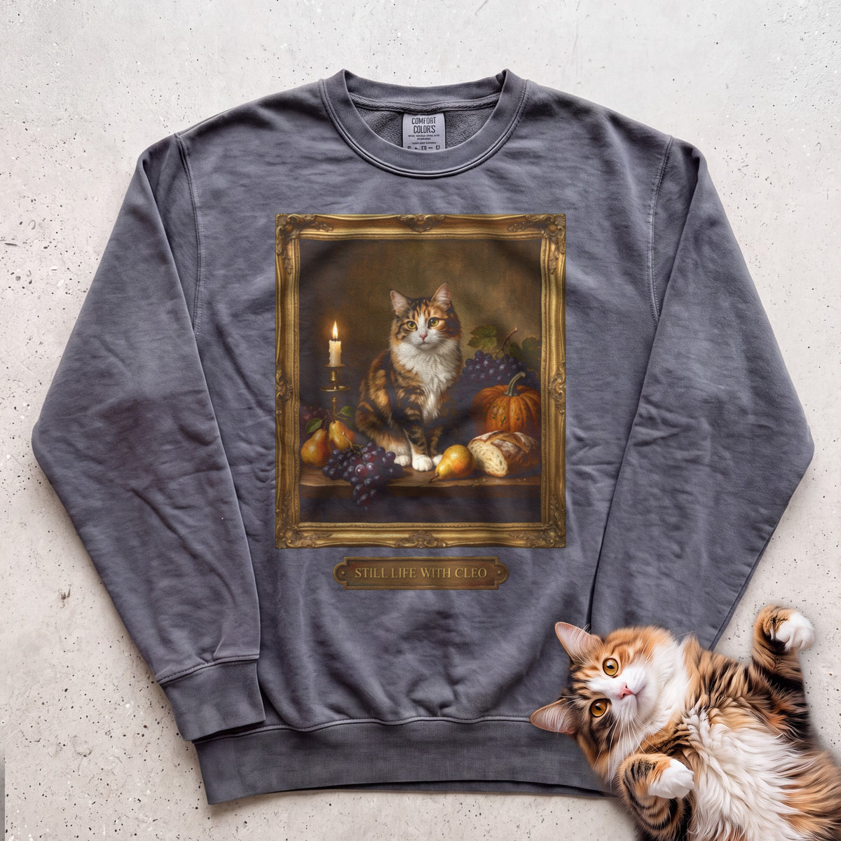 Personalized Still Life With Your Cat Sweatshirt - Pepper
