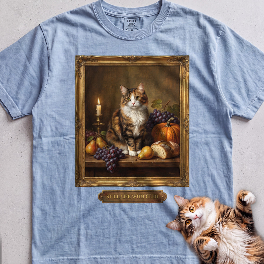 Personalized Still Life With Your Cat T-Shirt - Chambray