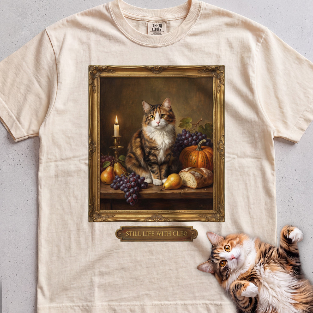 Personalized Still Life With Your Cat T-Shirt - Ivory