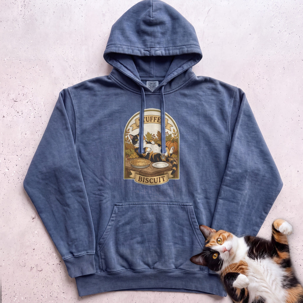 Personalized Stuffed Cat Hoodie - Denim