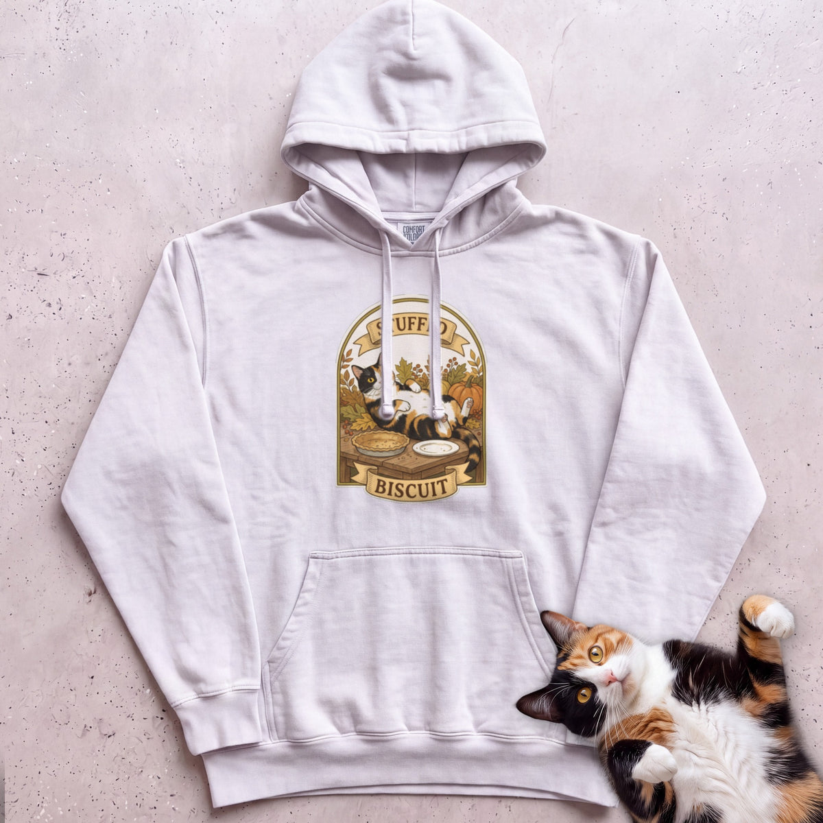 Personalized Stuffed Cat Hoodie - White