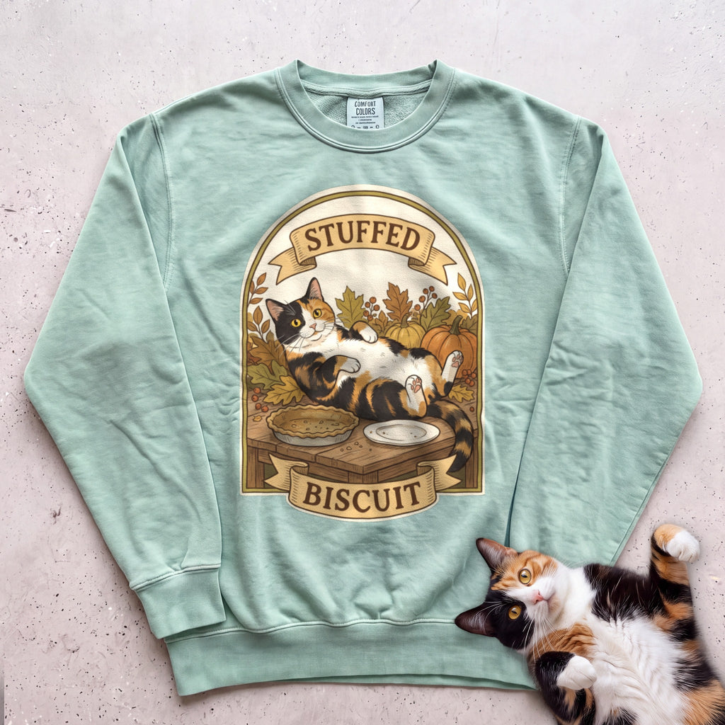 Personalized Stuffed Cat Sweatshirt - Light Green