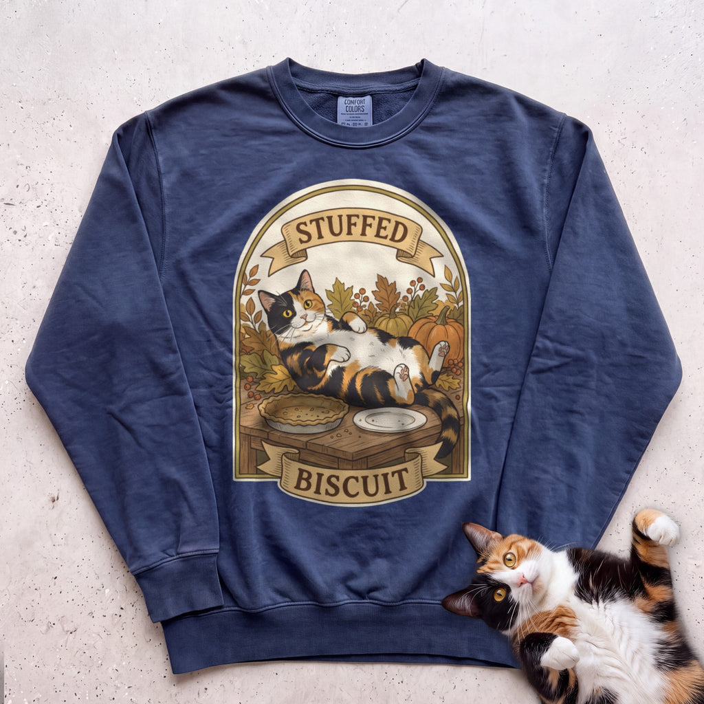 Personalized Stuffed Cat Sweatshirt - True Navy