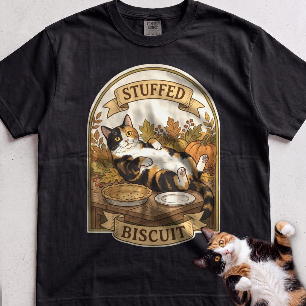 Personalized Stuffed Cat T-Shirt - Black