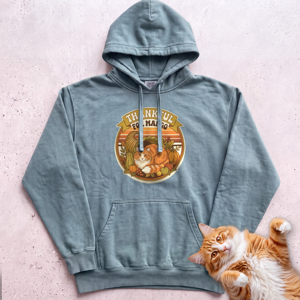 Personalized Thankful For Cat Hoodie - Seafoam