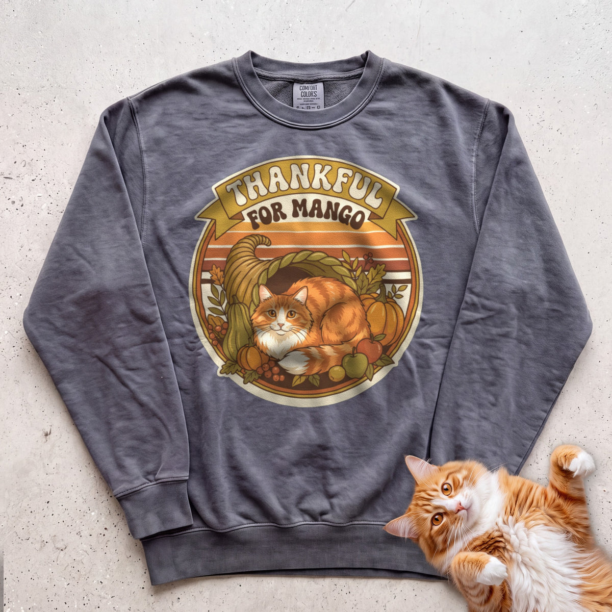 Personalized Thankful For Cat Sweatshirt - Pepper