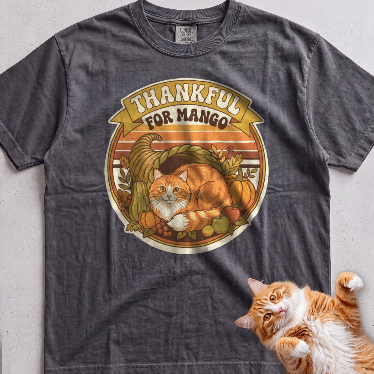 Personalized Thankful For Cat T-Shirt - Pepper