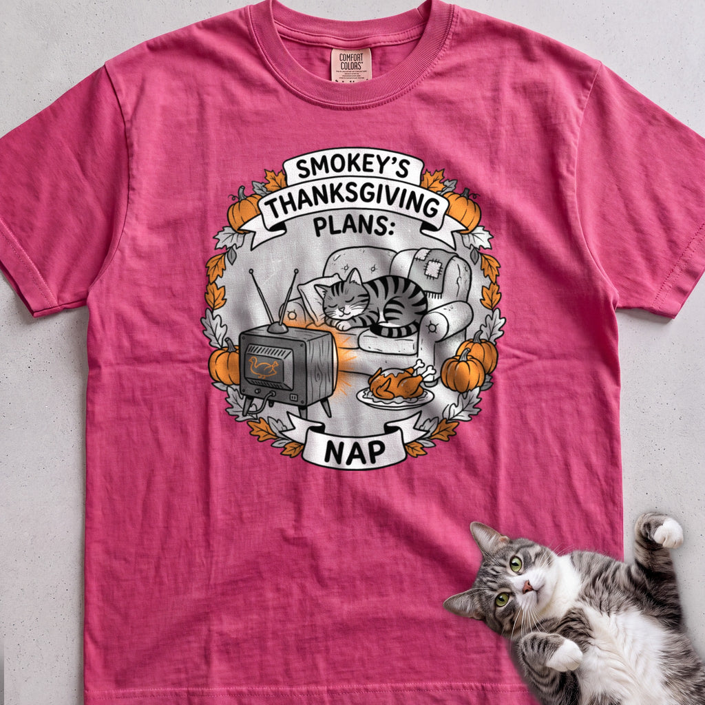 Personalized Thanksgiving Plans: Nap Cat T-Shirt - Crunchberry
