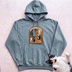 Personalized Trick or Treat Door Cat Hoodie - Seafoam