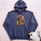 Personalized Trick or Treat Door Cat Hoodie - True Navy