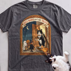 Personalized Trick or Treat Door Cat T-Shirt - Pepper
