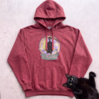 Personalized Upside Down Today Cat Hoodie - Crimson