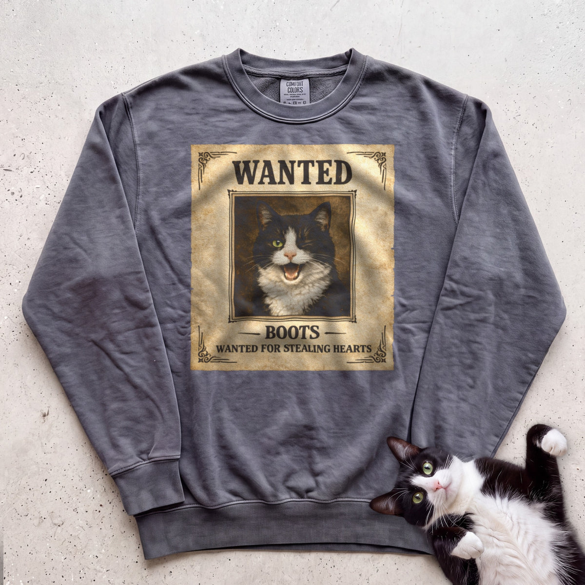 Personalized Wanted Cat Sweatshirt - Pepper