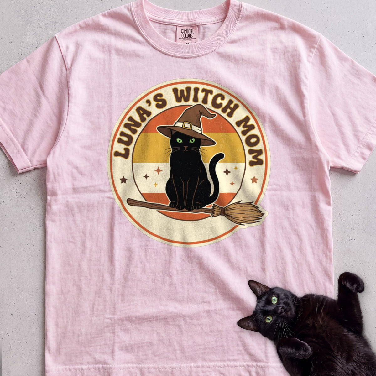 Personalized Witch Mom Cat T-Shirt - Blossom