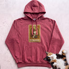 Personalized Witch Tarot Cat Hoodie - Crimson