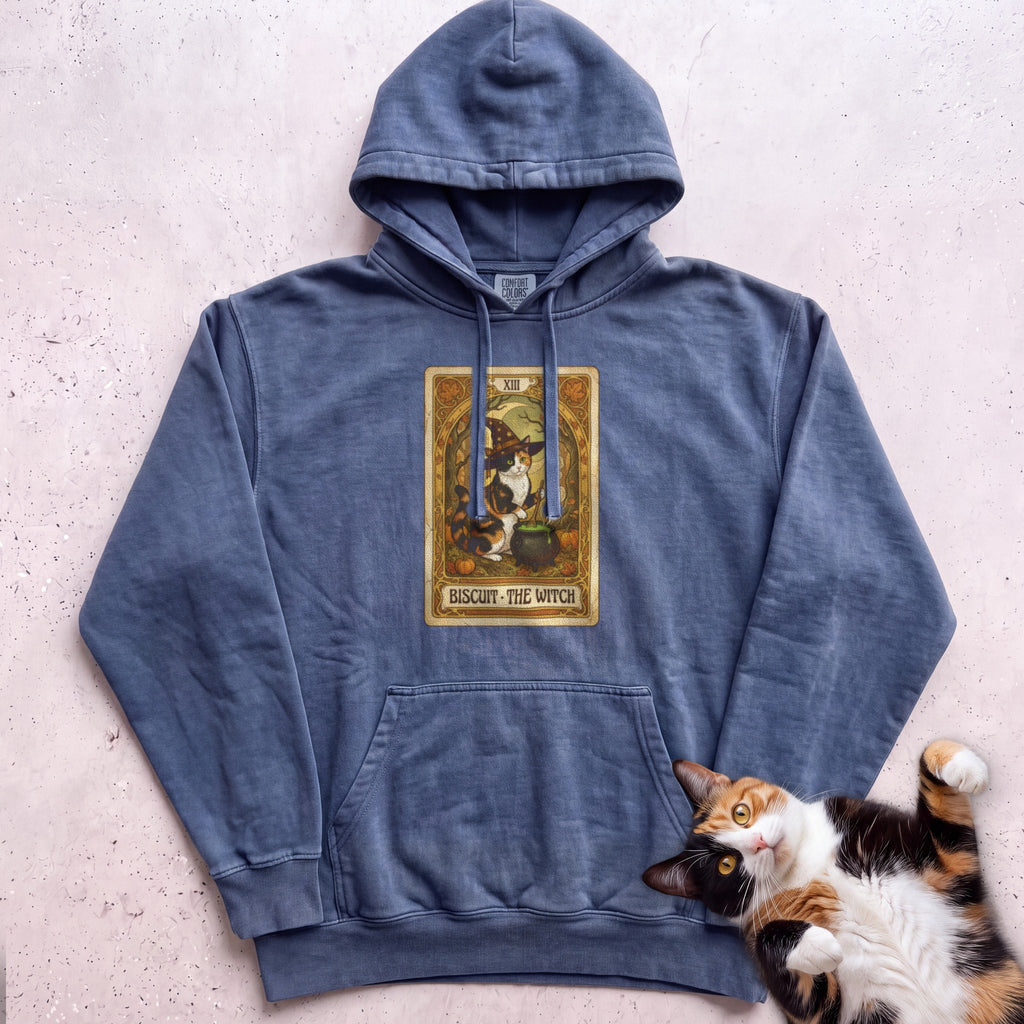 Personalized Witch Tarot Cat Hoodie - Denim