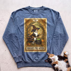 Personalized Witch Tarot Cat Sweatshirt - Blue Jean