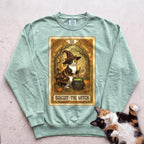 Personalized Witch Tarot Cat Sweatshirt - Light Green