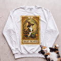 Personalized Witch Tarot Cat Sweatshirt - White