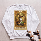 Personalized Witch Tarot Cat Sweatshirt - White