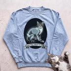 Personalized X-Ray Mischief Diagnosis Cat Sweatshirt - Chambray