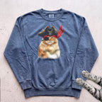 Pirate Ginger Cat Sweatshirt - Blue Jean