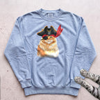 Pirate Ginger Cat Sweatshirt - Chambray