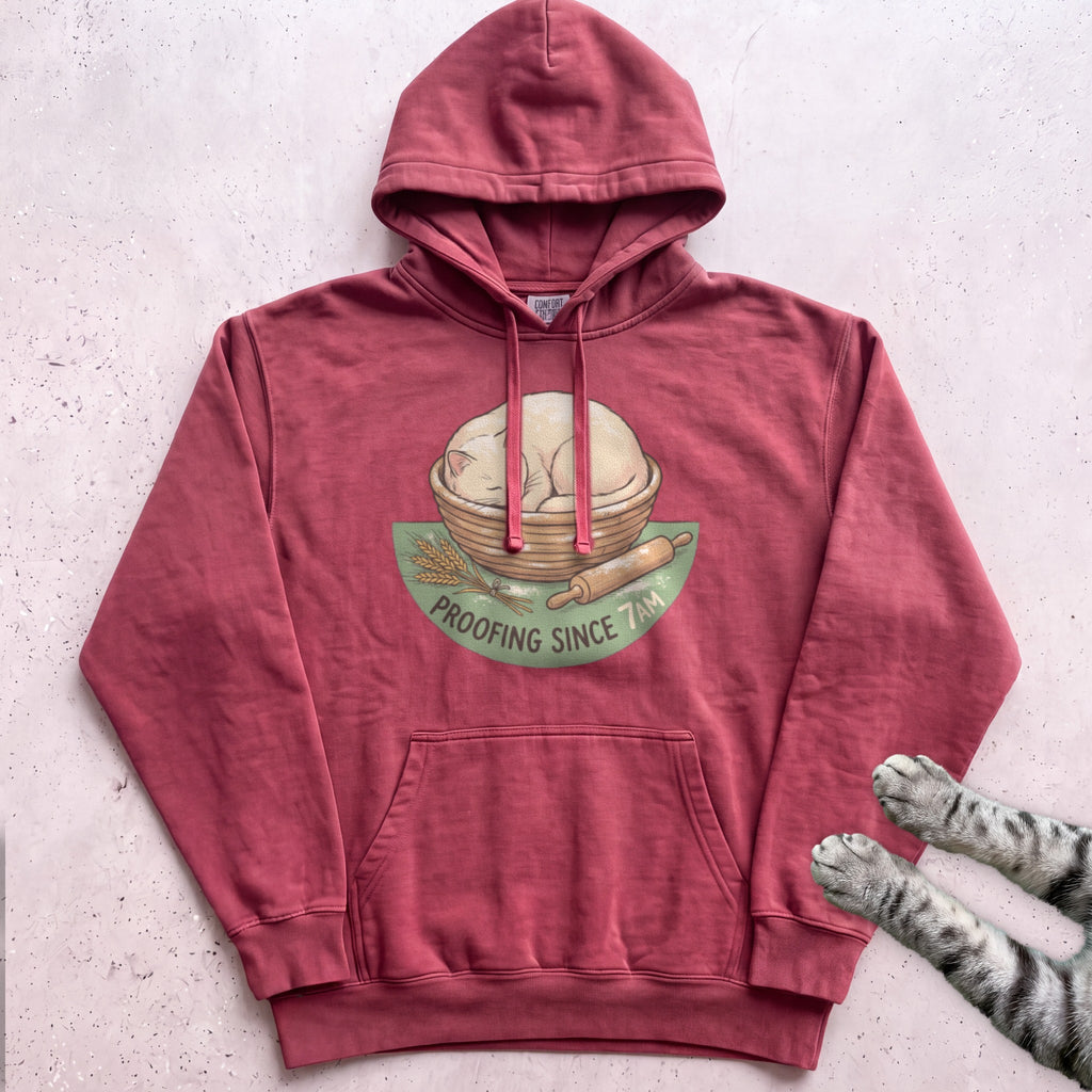 Proofing Since 7AM Cat Hoodie - Crimson