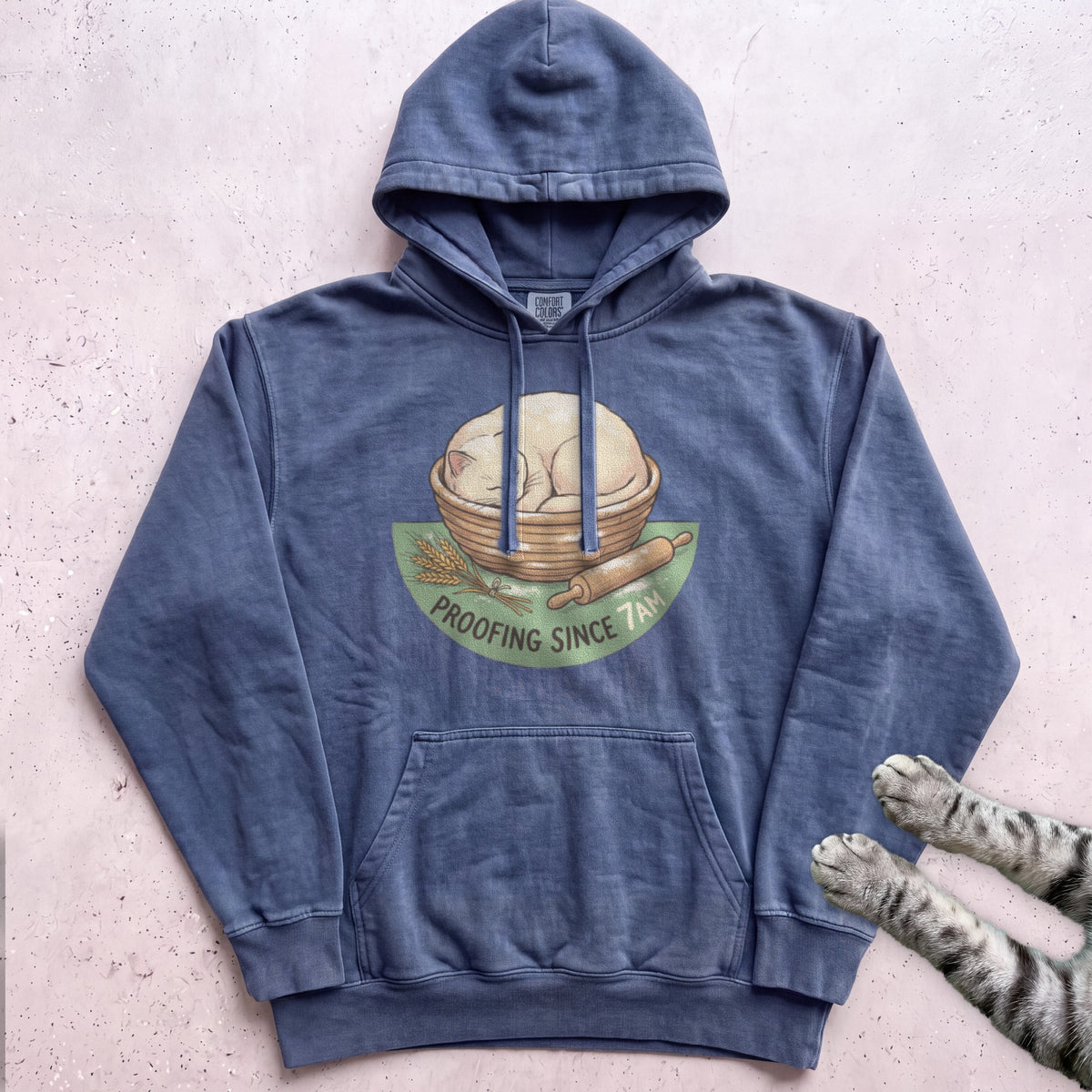 Proofing Since 7AM Cat Hoodie - Denim