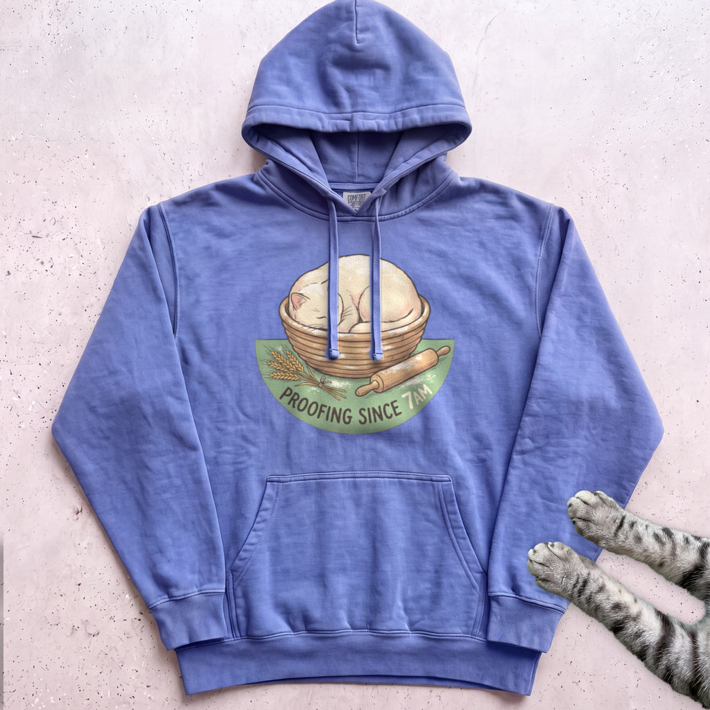 Proofing Since 7AM Cat Hoodie - Flo Blue