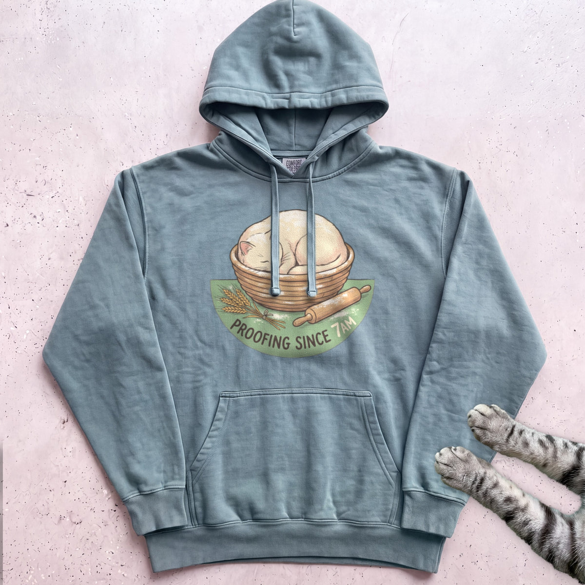 Proofing Since 7AM Cat Hoodie - Seafoam