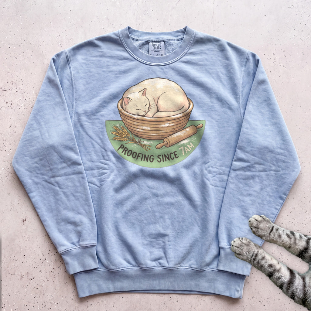 Proofing Since 7AM Cat Sweatshirt - Chambray